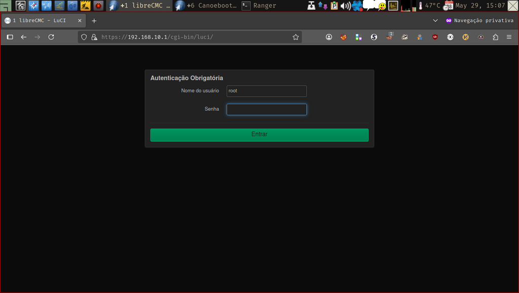 LuCi web-interface - acesso LuCi web interface - acesso